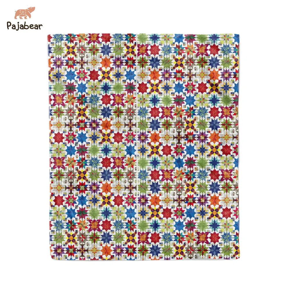 Quilt Pajabear® Fleece Blanket Quilting Block Nl09 Medium - 50X60In / White