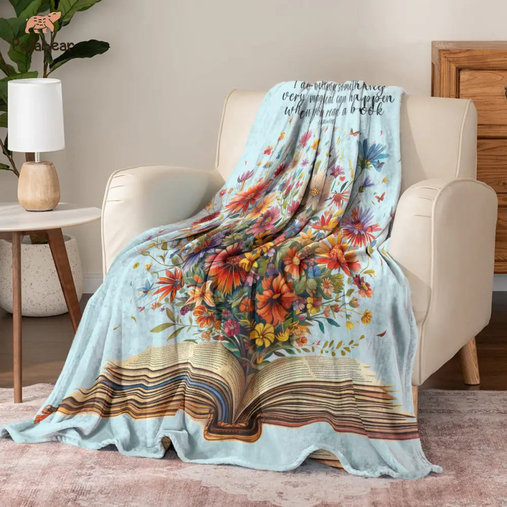 Reading Fabric Pajabear® Fleece Blanket Flower Bloom Nl09