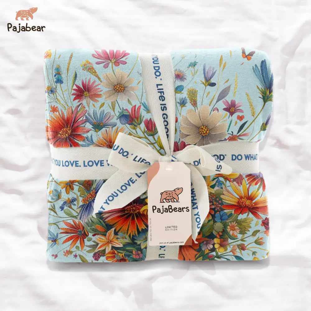 Reading Fabric Pajabear® Fleece Blanket Flower Bloom Nl09