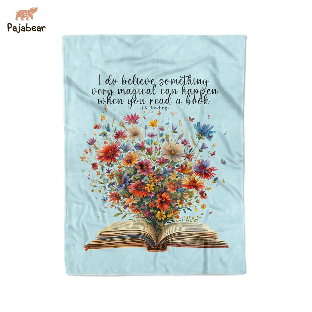 Reading Fabric Pajabear® Fleece Blanket Flower Bloom Nl09 Large - 60X80In / White