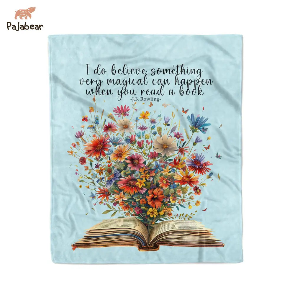 Reading Fabric Pajabear® Fleece Blanket Flower Bloom Nl09 Medium - 50X60In / White