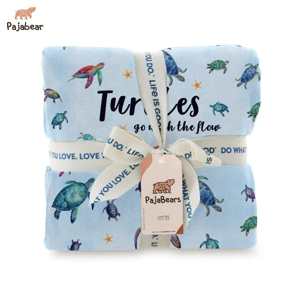 Sea Turtle Pajabear® Fleece Blanket Go The Flow Mn8