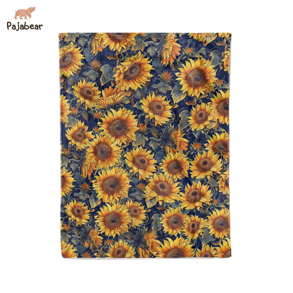 Sunflower Pajabear® Fleece Blanket Gorgeous Sunflowers Mn8 Large - 60X80In