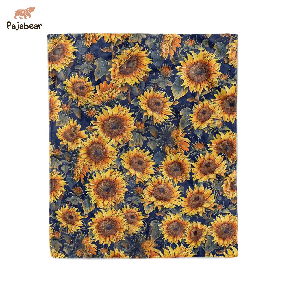 Sunflower Pajabear® Fleece Blanket Gorgeous Sunflowers Mn8 Medium - 50X60In