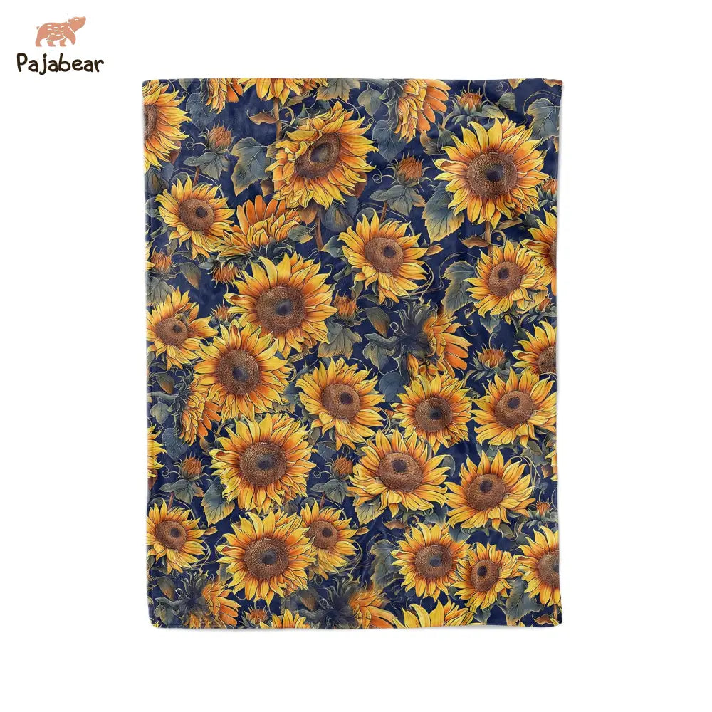 Sunflower Pajabear® Fleece Blanket Gorgeous Sunflowers Mn8 Small - 30X40In