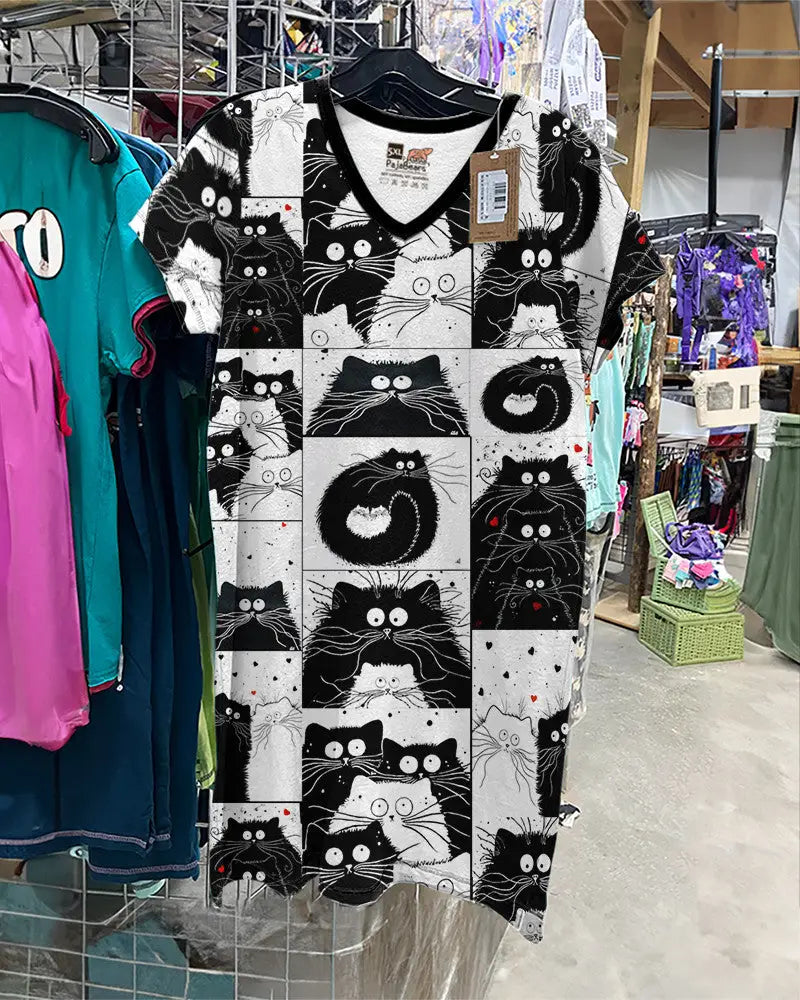 Cat Pajabear® V-Neck Nightshirts Love Cats Hg23 Nightshirt