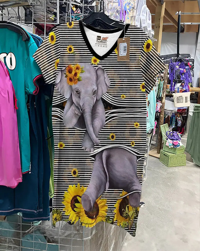 Elephant Pajabear® V-Neck Nightshirts Sunflower Hg23 Nightshirt
