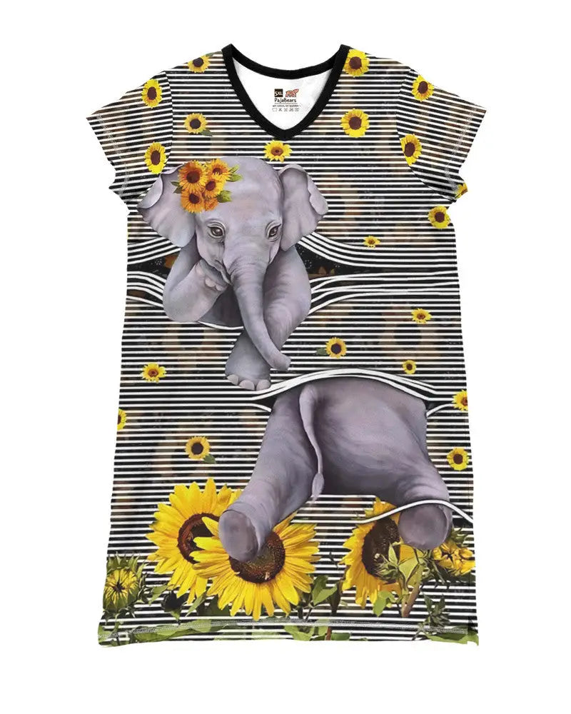 Elephant Pajabear® V-Neck Nightshirts Sunflower Hg23 Nightshirt