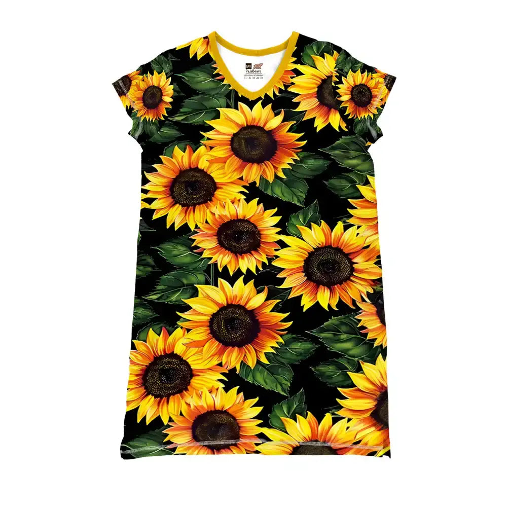 Pajabear Nightshirts V - Neck Gorgeous Sunflower Mn8 Nightshirt