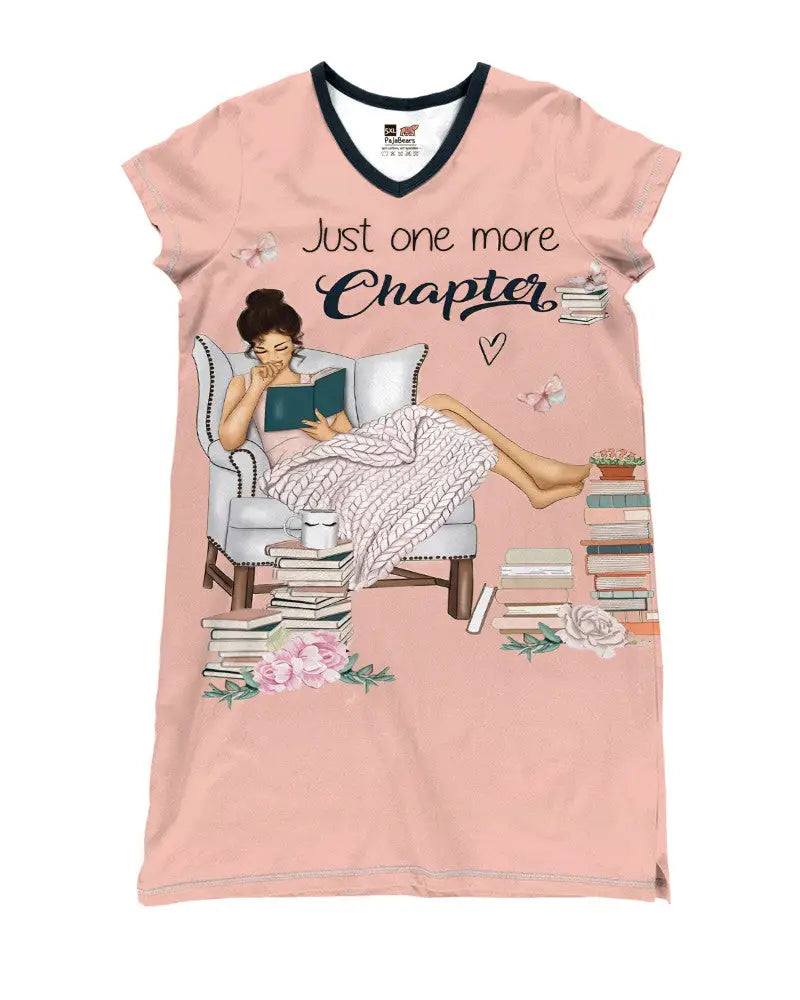 Reading Pajabear® V-Neck Women’s Nightshirts Just One More Chapter Mn8 Pink / S Nightshirt