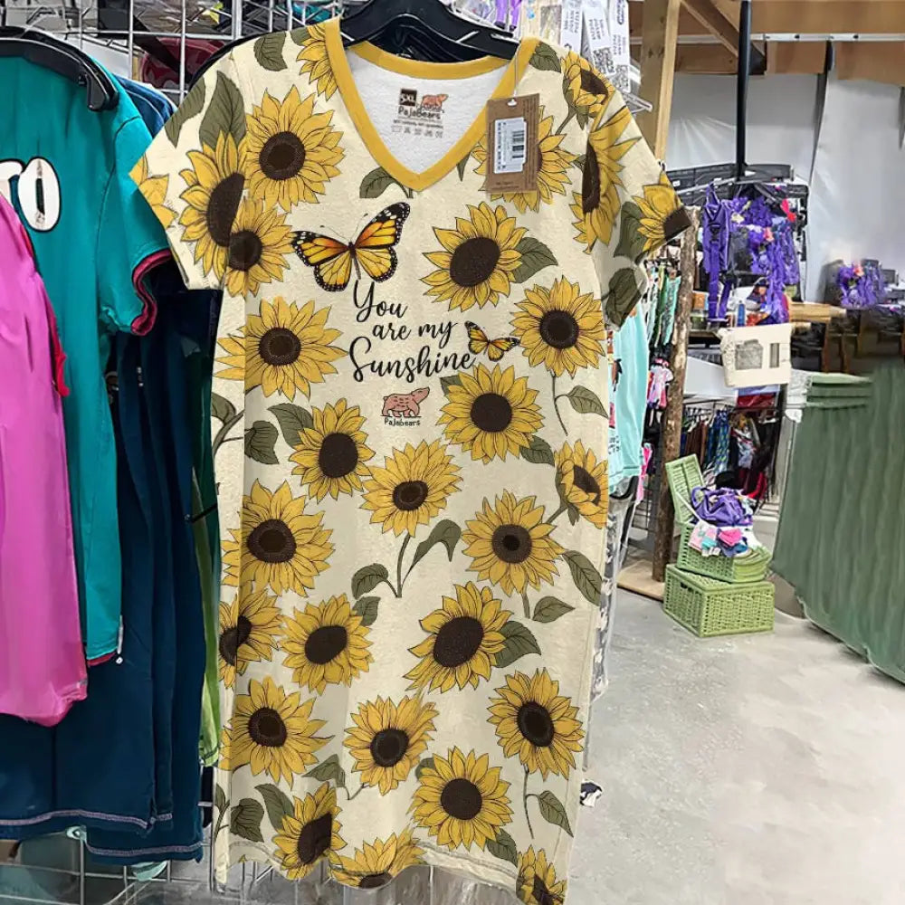 Sunflower Pajabear® V-Neck Nightshirts Tl10 Nightshirt