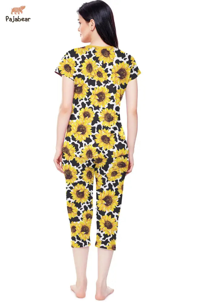 Sunflower Pajabear® Tops With Capri Pants Cow Lv01