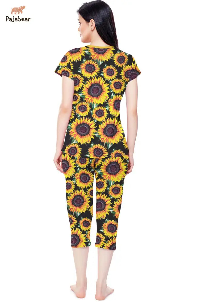 Sunflower Pajabear® Tops With Capri Pants Glorious Sunflowers Lv01