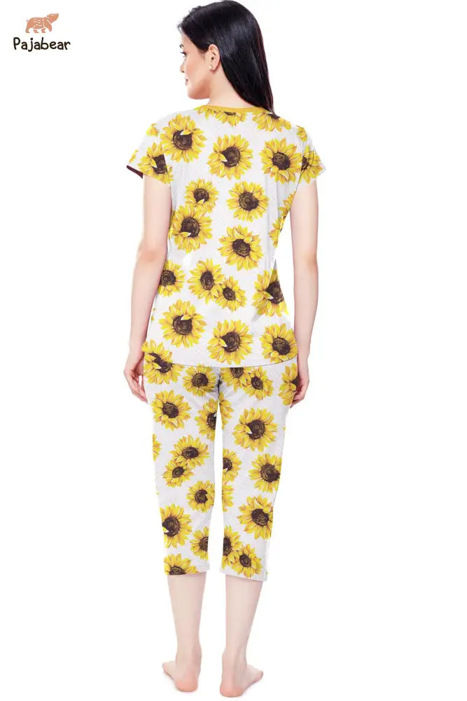 Sunflower Pajabear® Tops With Capri Pants Happy Sunflowers Lv01
