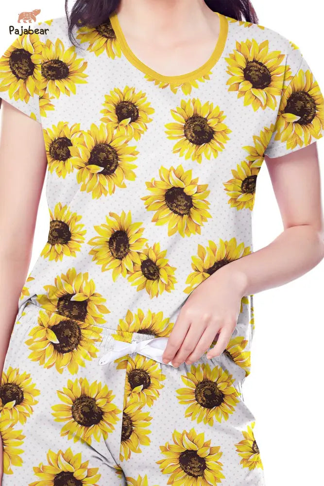 Sunflower Pajabear® Tops With Capri Pants Happy Sunflowers Lv01