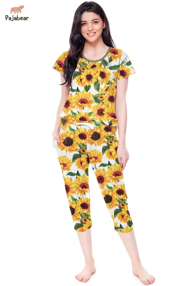 Sunflower Pajabear® Tops With Capri Pants Lv01