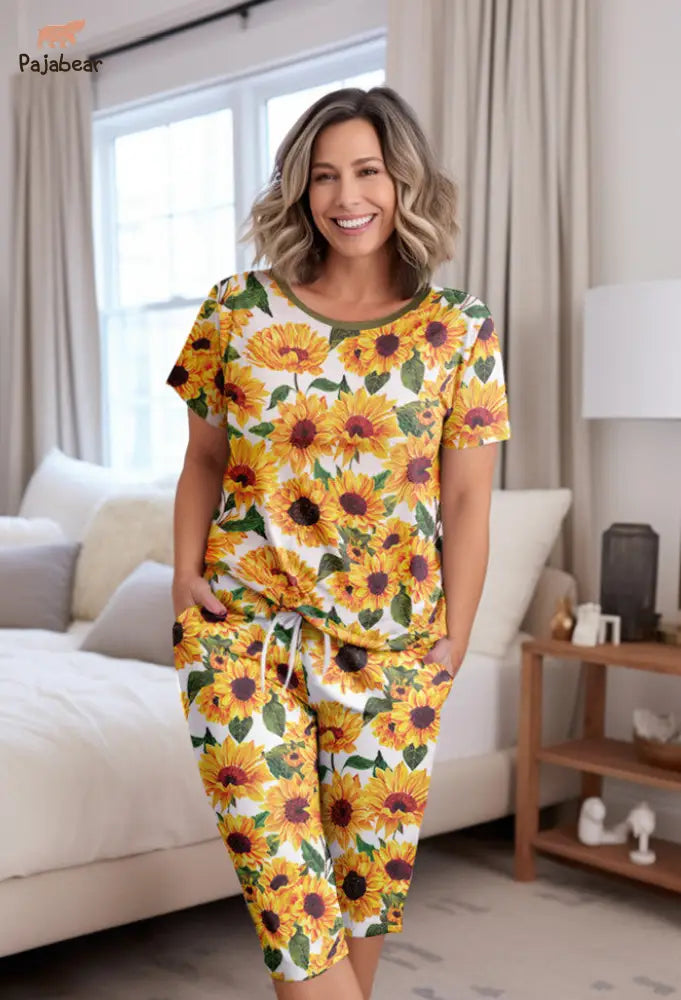 Sunflower Pajabear® Tops With Capri Pants Lv01 S