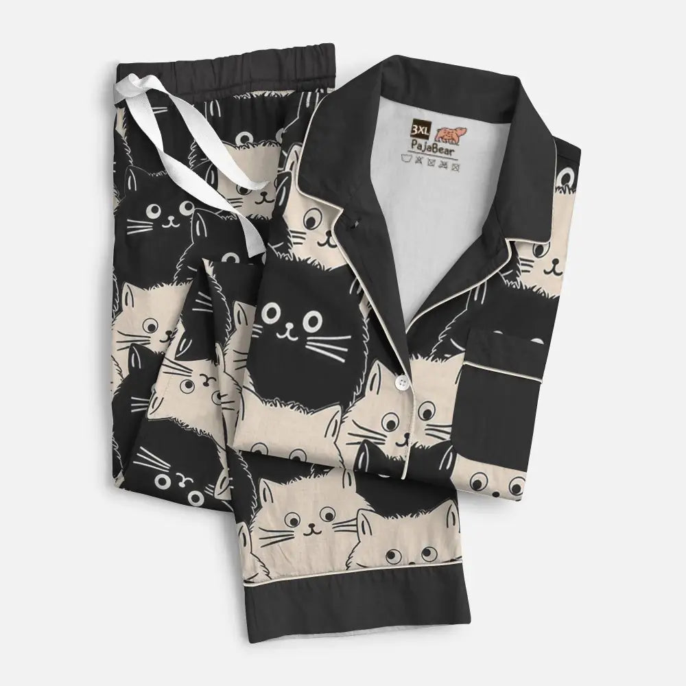 Pajabear Pajamas Top & Pant Cat Cute Fat Tl10 Pajama Set