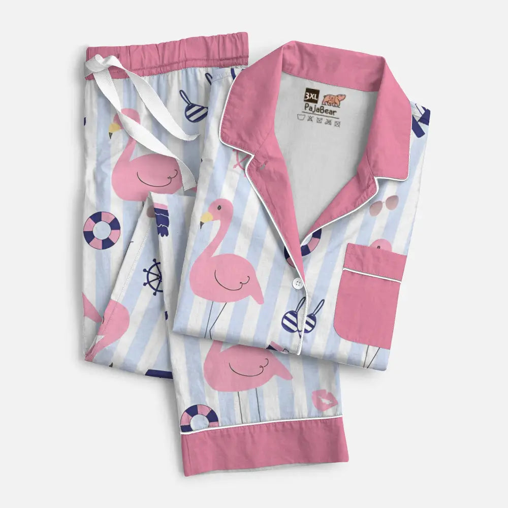 Pajabear Pajamas Top & Pant Flamingo Sailor Lk8 Pajama Set