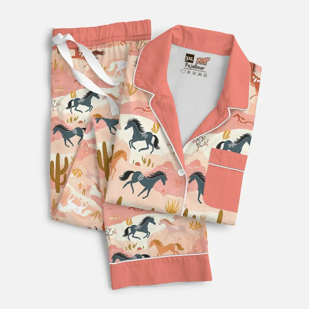 Horse Pajabear® Top & Pant Pajama Set On Steppe Mn8