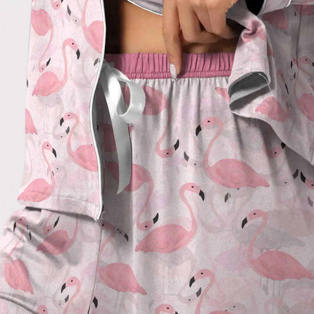 Pajabear Pajamas Top & Pant Pink Flamingo Lk8 Pajama Set