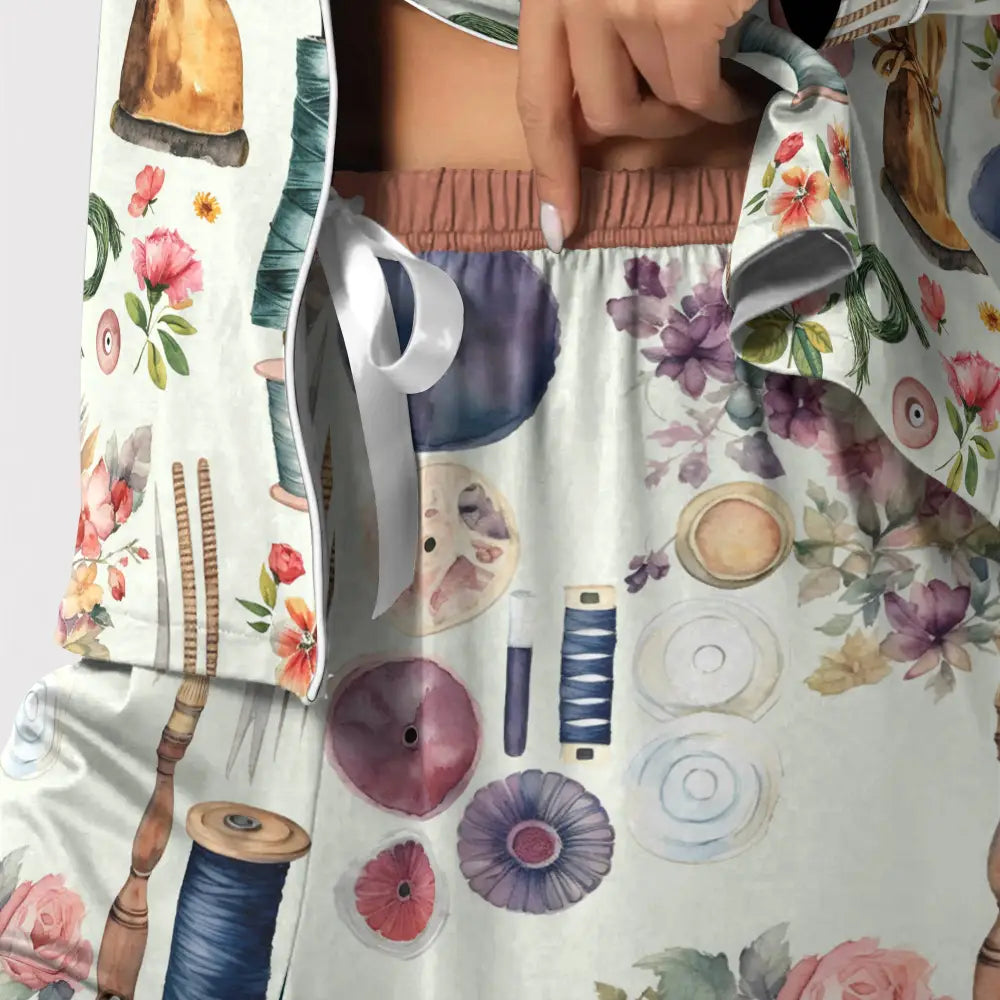 Sewing Pajabear® Top & Pant Pajama Set Floral Tools Lk8