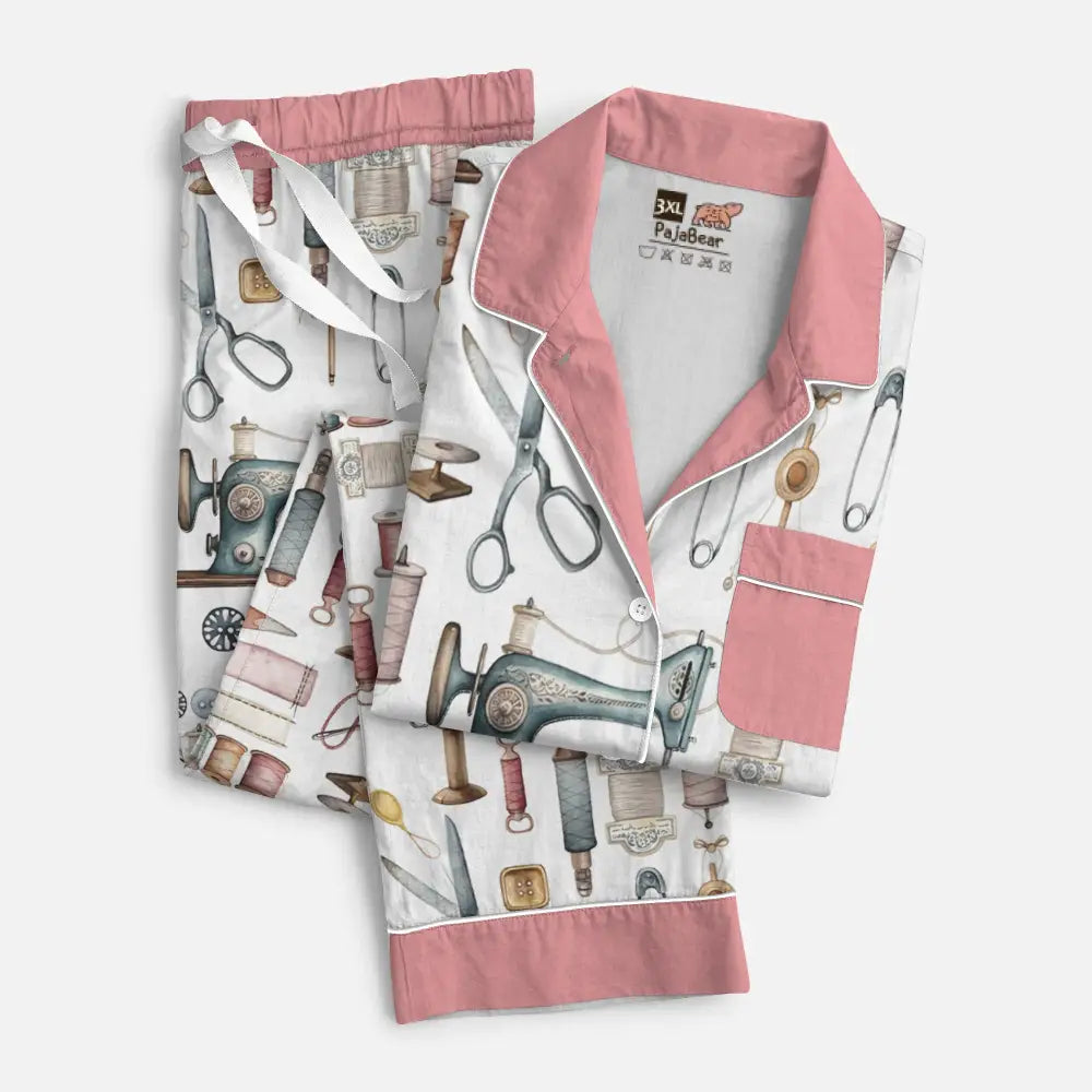 Sewing Pajabear® Top & Pant Pajama Set Vintage Tool Mn8