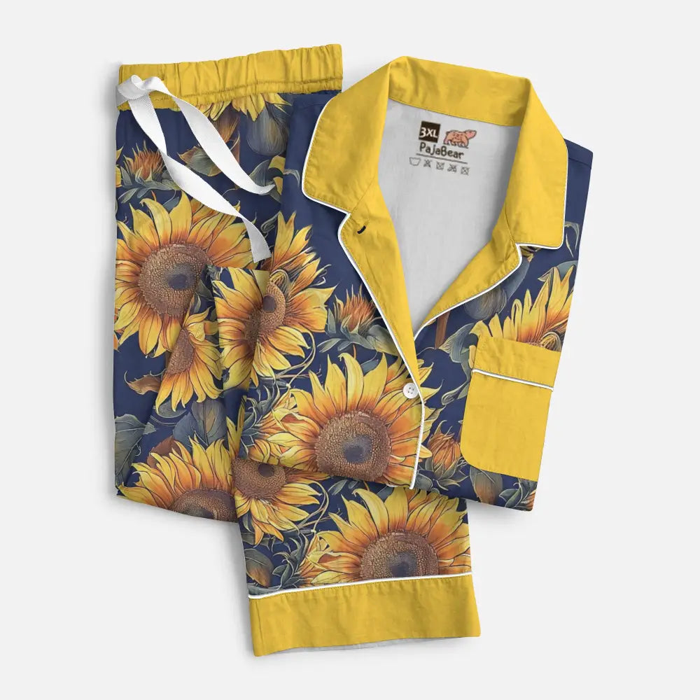 Sunflower Pajabear® Top & Pant Pajama Set Gorgeous Flower Mn8