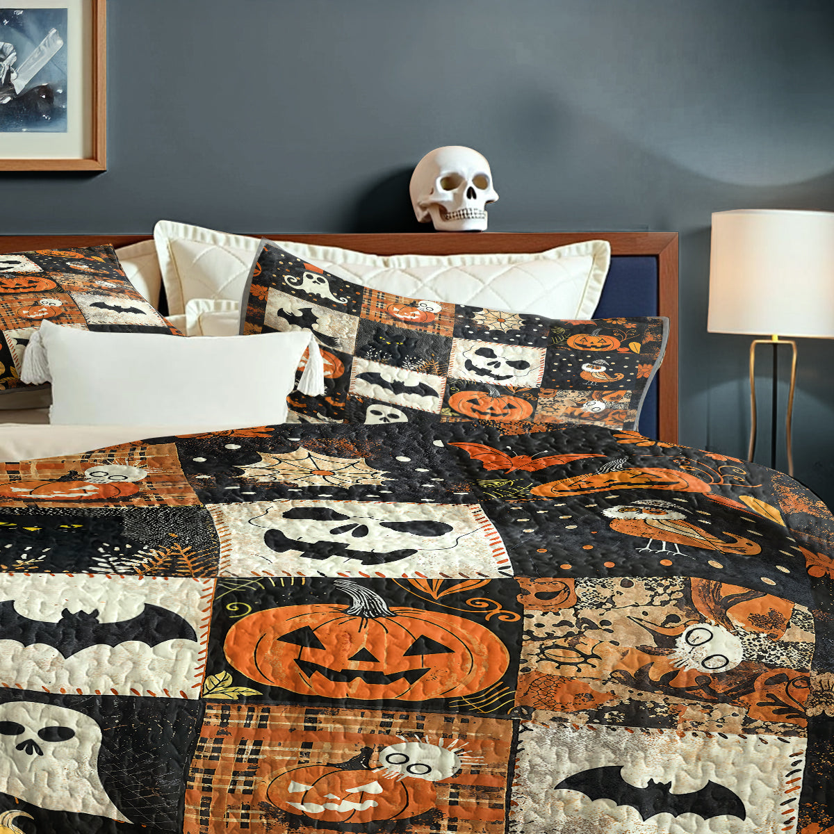 Pajabear All Season Quilt 3-Piece Set Spooky Patchwork
