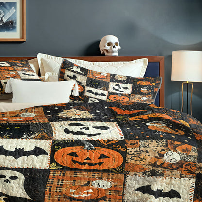 Pajabear All Season Quilt 3-Piece Set Spooky Patchwork