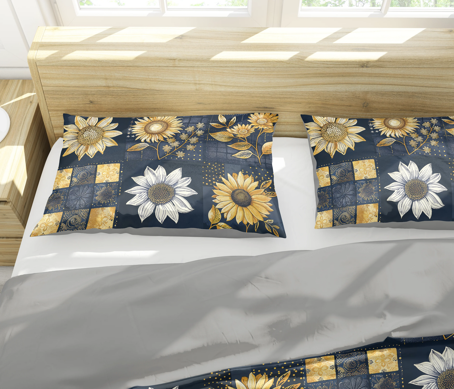 Pajabear 3 Pieces Duvet Cover Set Inelegance Sunflowers