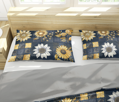 Pajabear 3 Pieces Duvet Cover Set Inelegance Sunflowers