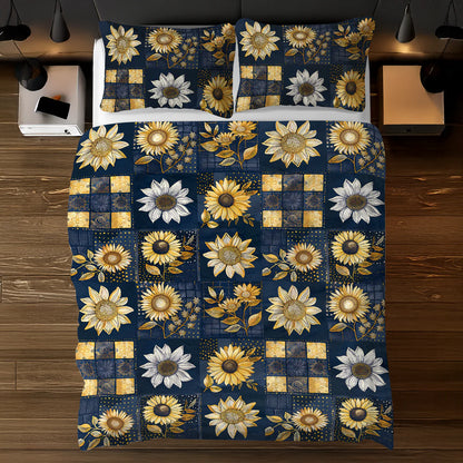 Pajabear 3 Pieces Duvet Cover Set Inelegance Sunflowers