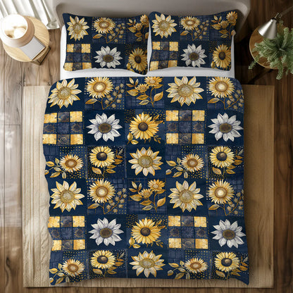 Pajabear 3 Pieces Duvet Cover Set Inelegance Sunflowers