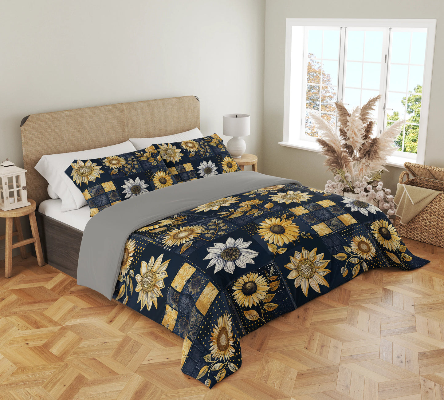 Pajabear 3 Pieces Duvet Cover Set Inelegance Sunflowers