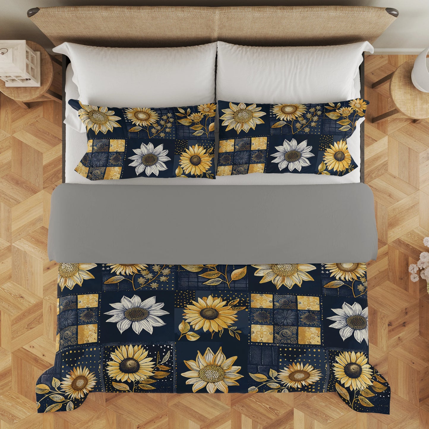 Pajabear 3 Pieces Duvet Cover Set Inelegance Sunflowers