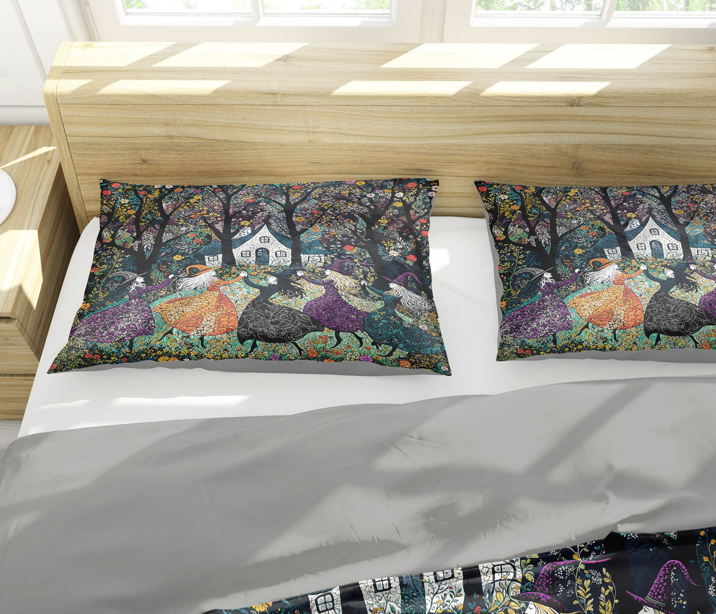 Pajabear 3 Pieces Duvet Cover Set Beautiful Witchy Woman