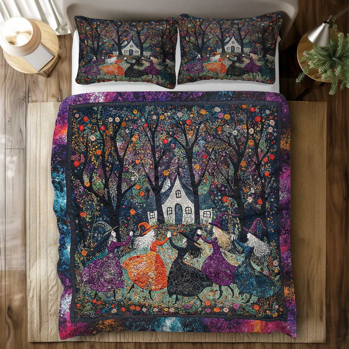 Pajabear 3 Pieces Duvet Cover Set Beautiful Witchy Woman