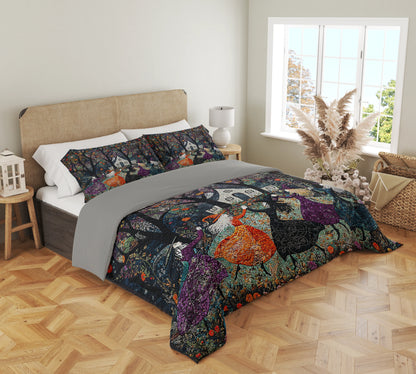 Pajabear 3 Pieces Duvet Cover Set Beautiful Witchy Woman