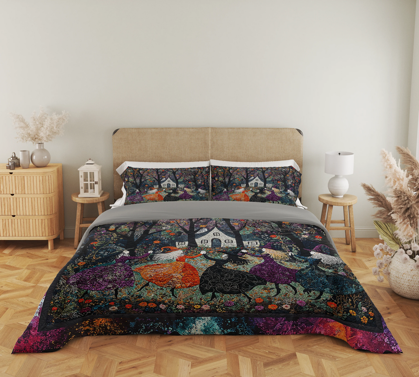 Pajabear 3 Pieces Duvet Cover Set Beautiful Witchy Woman